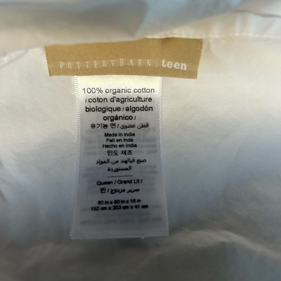 POTTERY BARN TEEN ORGANIC COTTON QUEEN SHEET SET - Picture 8 of 8